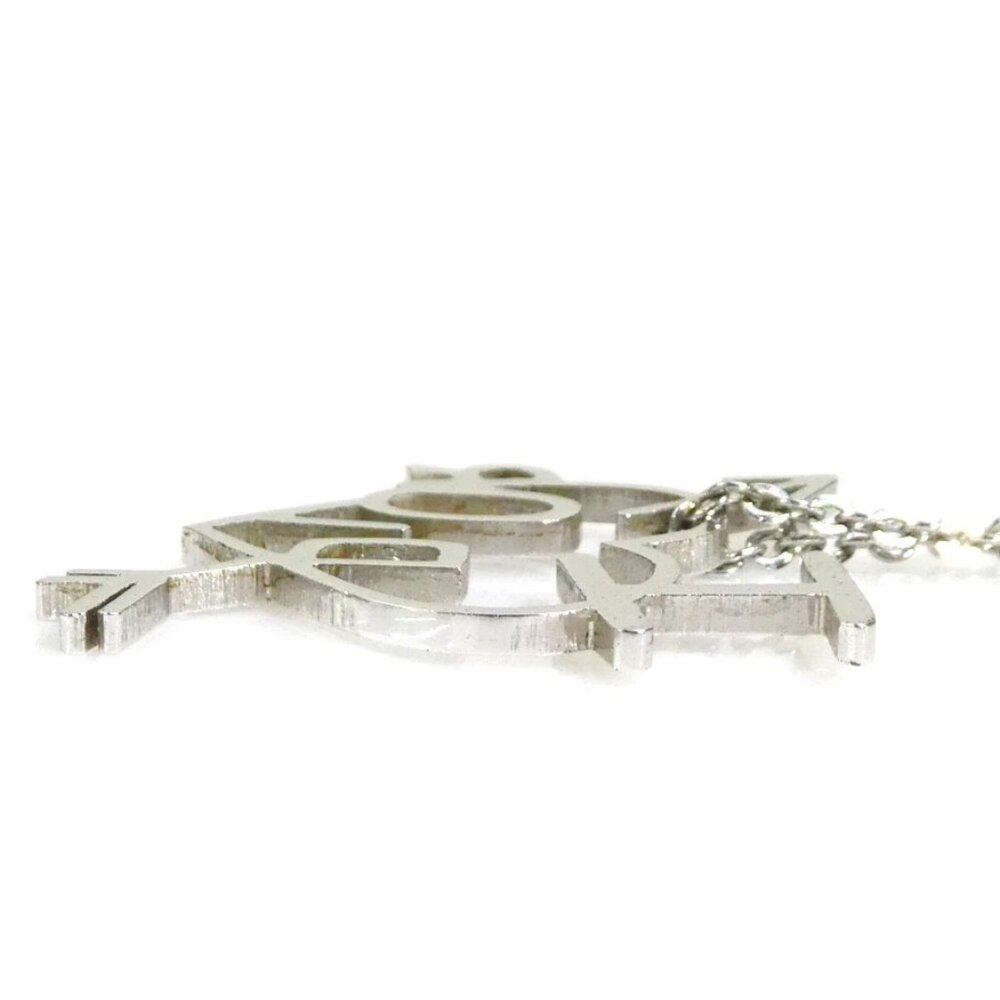 Auth Christian Dior Necklace Silver Metal - Picture 7 of 7
